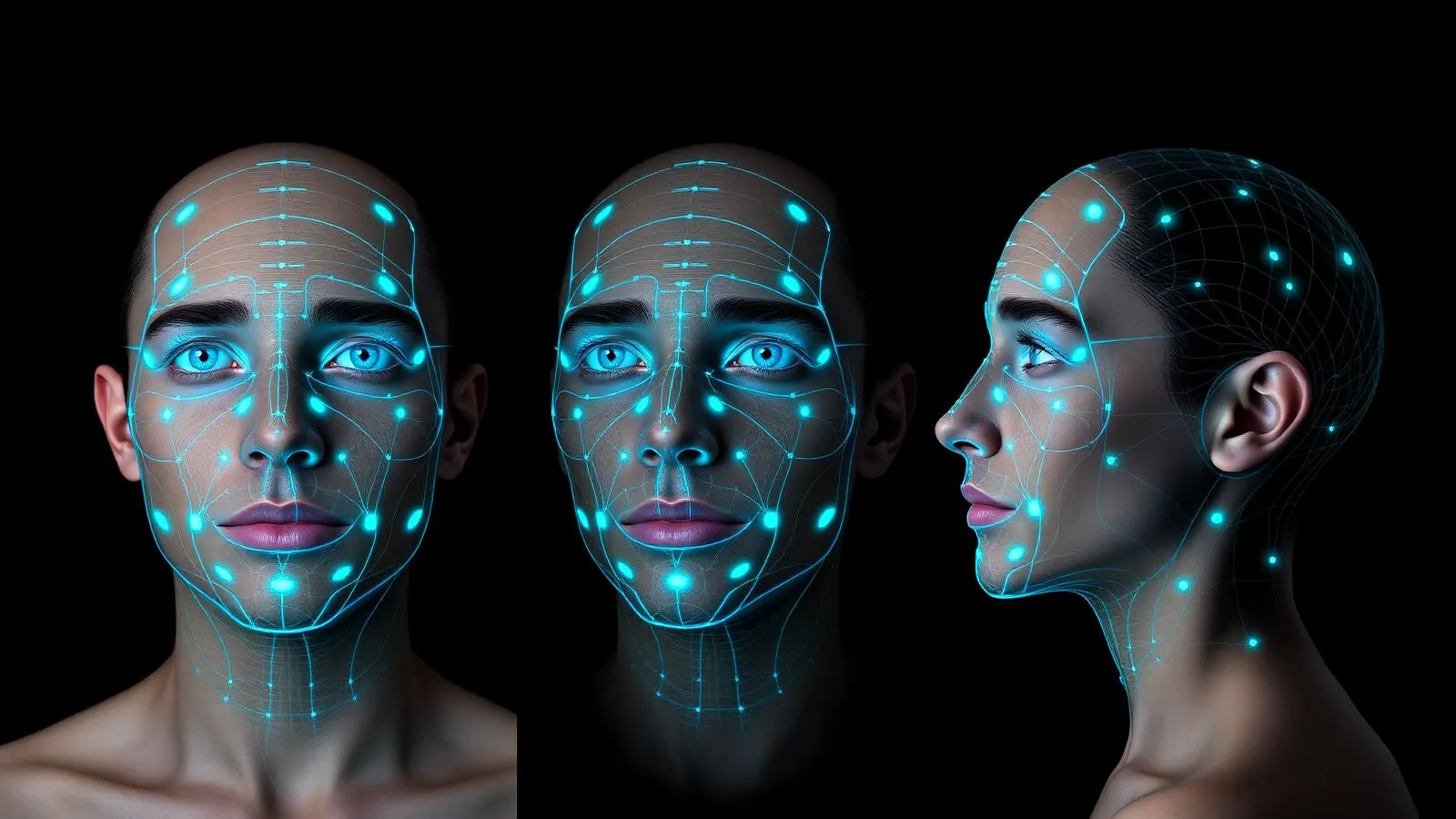 Multi-angle facial mesh analysis